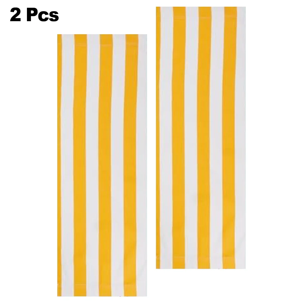 120x45cm Polyester Fabric For Diy Recliner Beach Lounge Chair Replacement Cloth Yellow White  Striped Outdoor Chairs Cover