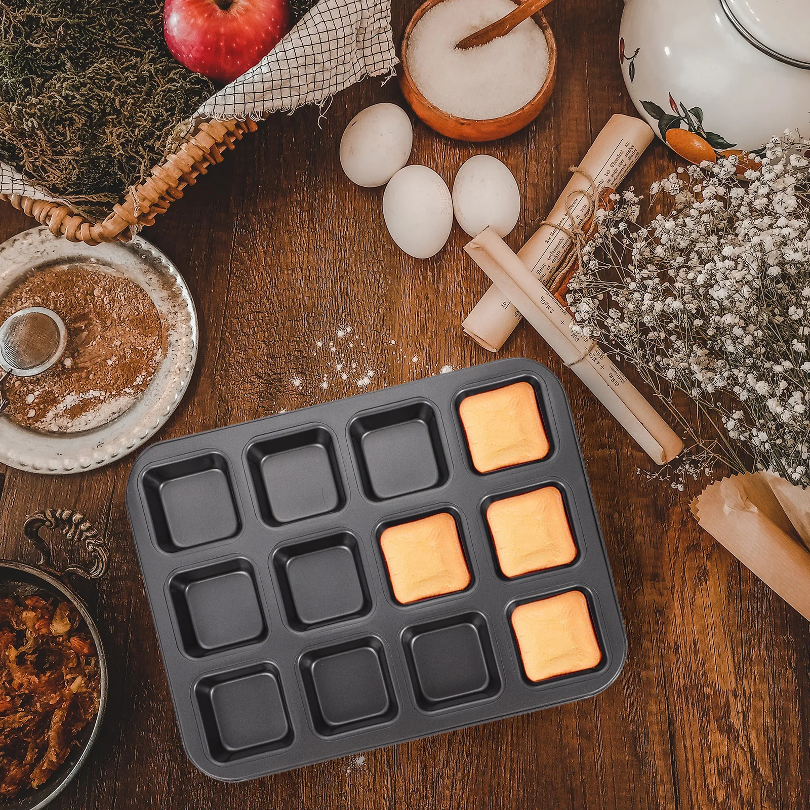 

Nonstick Cake Pans Brownie Mold Square Chocolate Bake Tool Mini Cupcake Pans Dessert Kitchen Supplies Multi Grid Design Easy