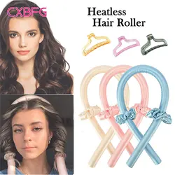 Heatless Curling Rod Headband, Sem Calor, Cachos De Seda, Fita De Cabelo Rolos, Dormir Soft Headband, Preguiçosos Encrespadores De Cabelo, Ferramentas De Estilo De Cabelo