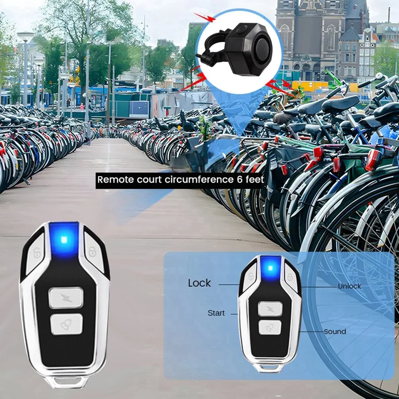 Bicycle Security Protection Vibration Alarm USB Electric Motorcycles Scooter Waterproof And Dustproof