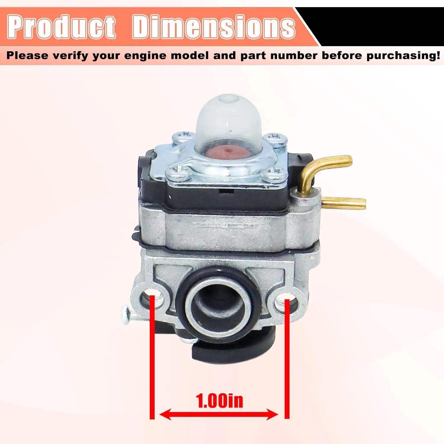 Carburetor Kit for Hyper Tough HY26SST HY26SSTVNM Black Max BM25CSAC BM25SSAC 25cc 26cc String Trimmer with fuel filter