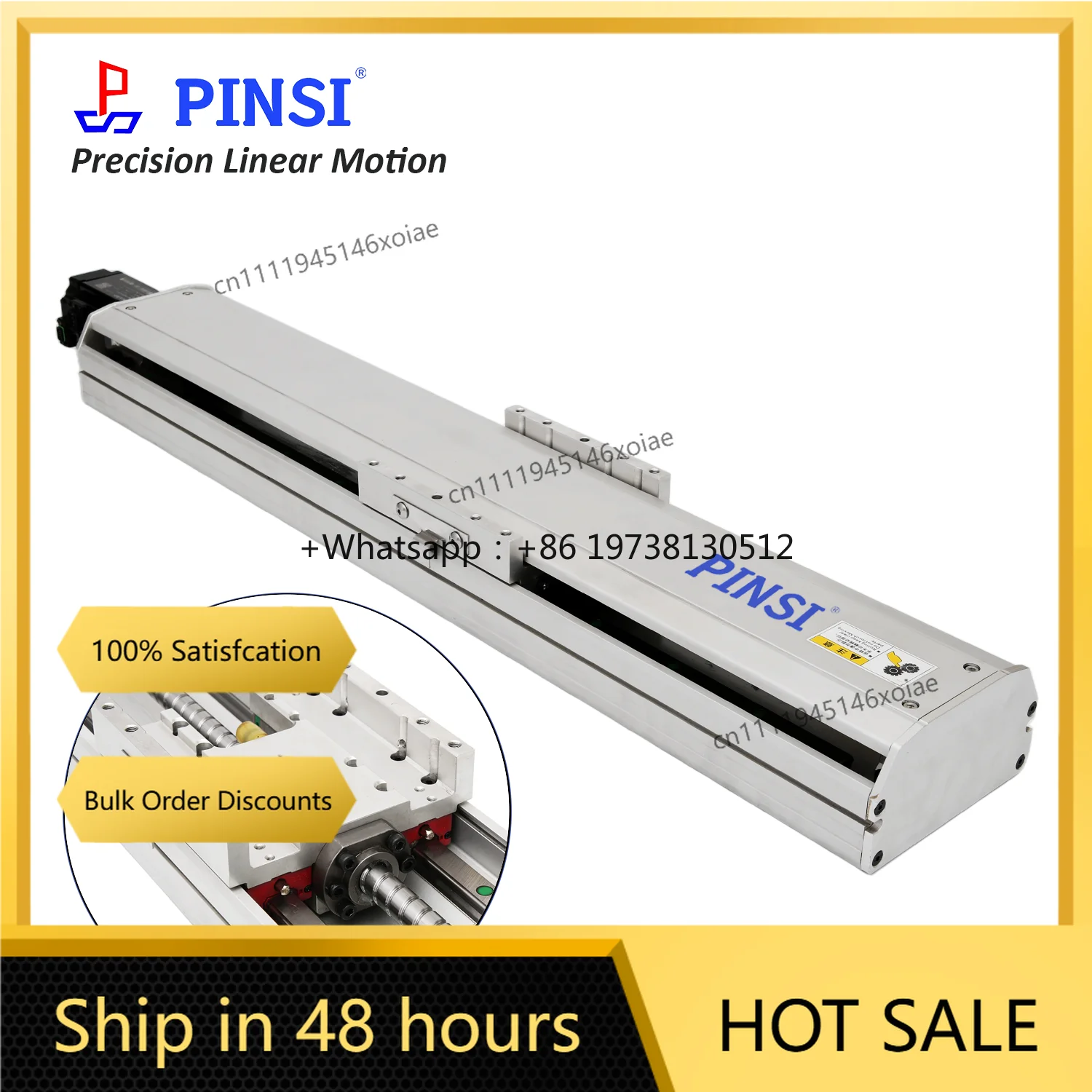 PINSI High Precision 150kg Load 1500mm Stroke Ball Screw Drive Linear Stage Single Axis Robot Linear Actuator Module