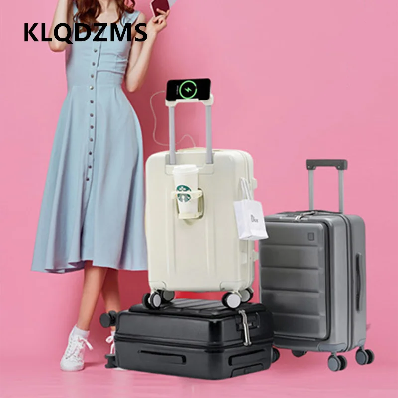 KLQDZMS Business Suitcase Front Opening Laptop Boarding Case 20