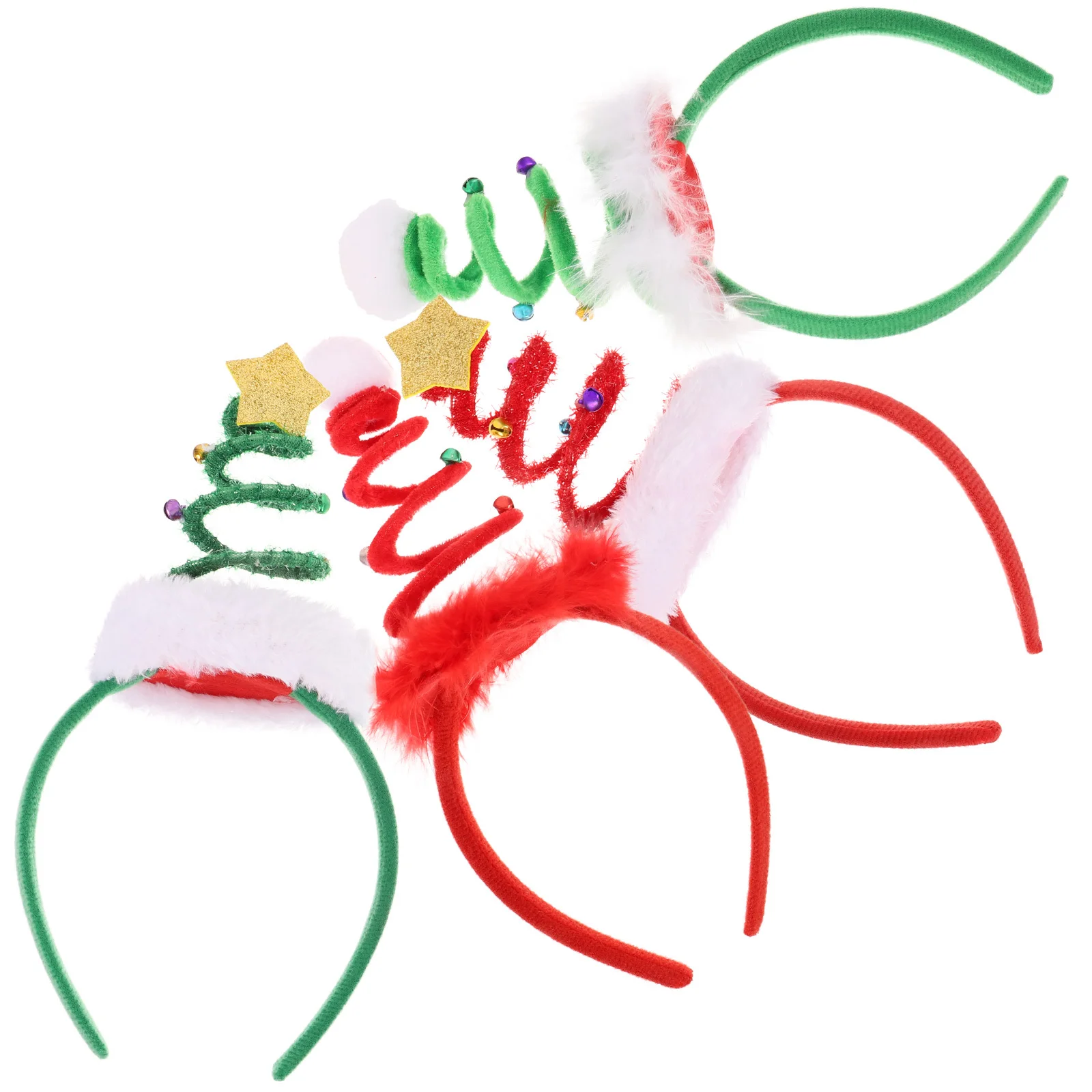 

4Pcs Christmas Tree Headbands Creative Sequin Hair Accessories Lightweight Comfortable for Party Festival Cosplay Xmas Hair Hoop