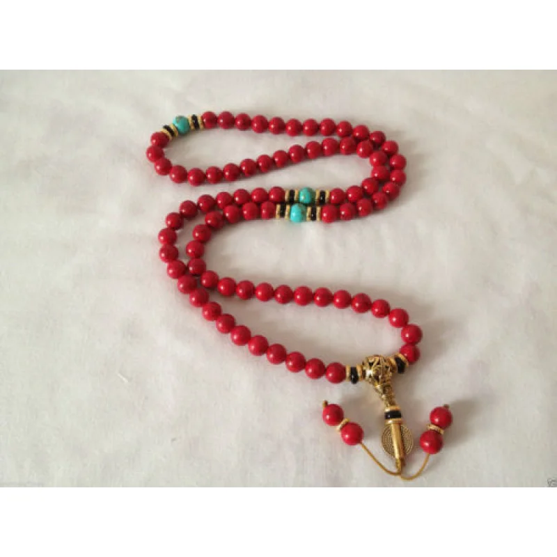 الصين التبت التبت الأحمر بودي البوذية بوذا القلق الصلاة حبة مالا سوار #4