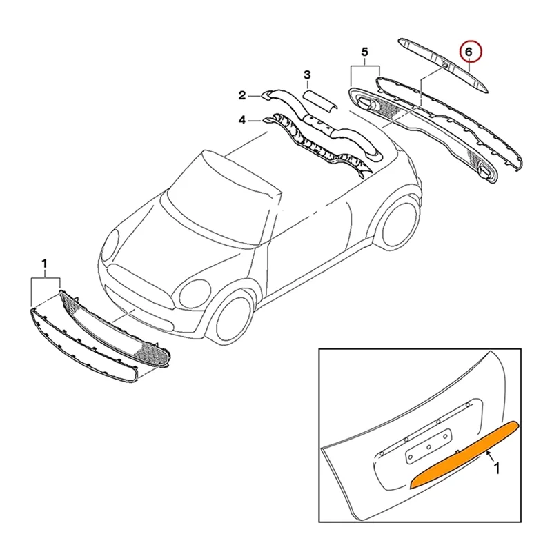 

A03Z-Rear Trunk Boot Handle Grip Lid Tailgate Grab Trim For BMW Mini Cooper R56 R57 R58 2007-2013 51132753603