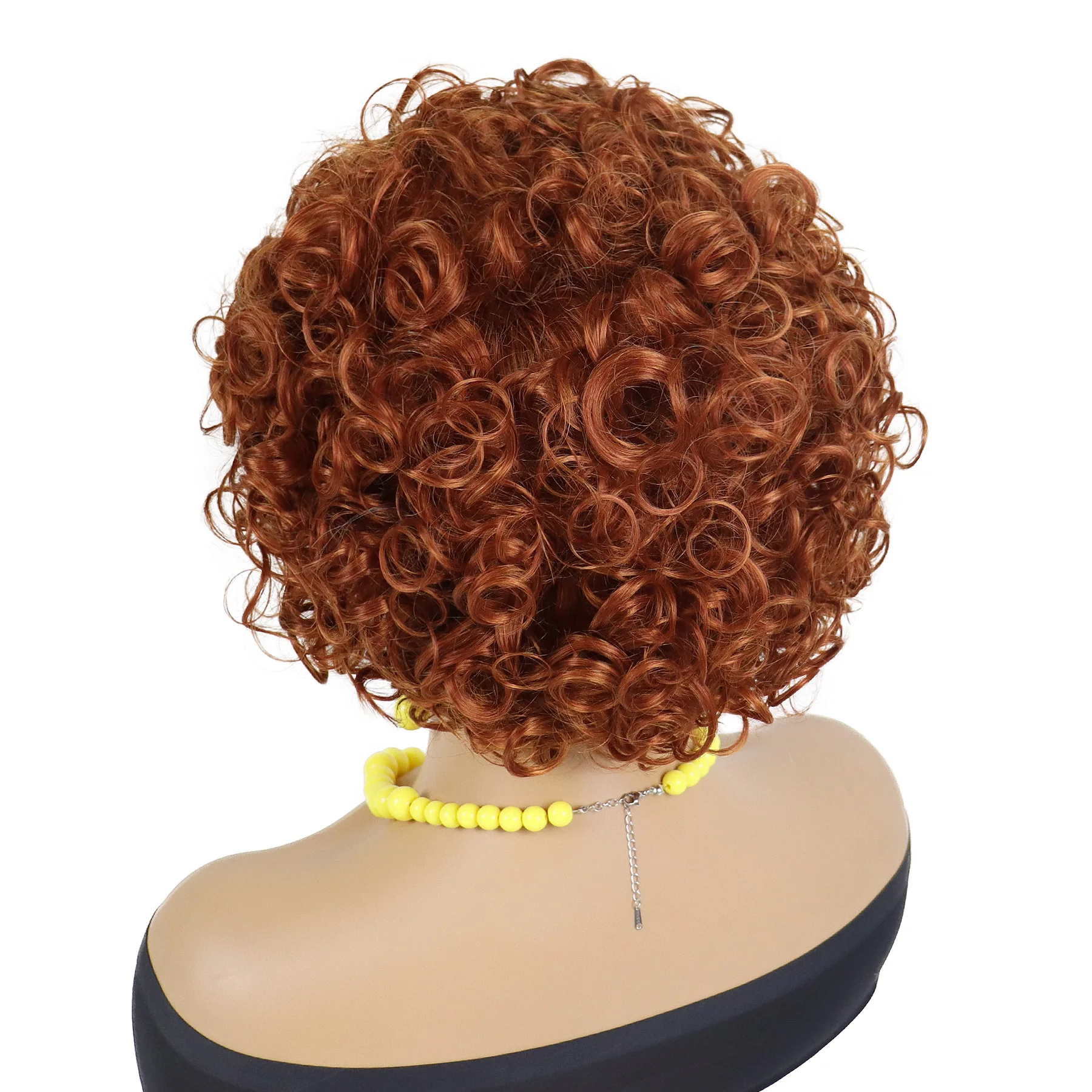 باروكات برتقالية صناعية للنساء شعر مستعار قصير مجعد بني مع الانفجارات شعر أحمر حليقة شعر مستعار أفريقي أنثى شعر مستعار توابل طبيعي الجليد سحب الملكة