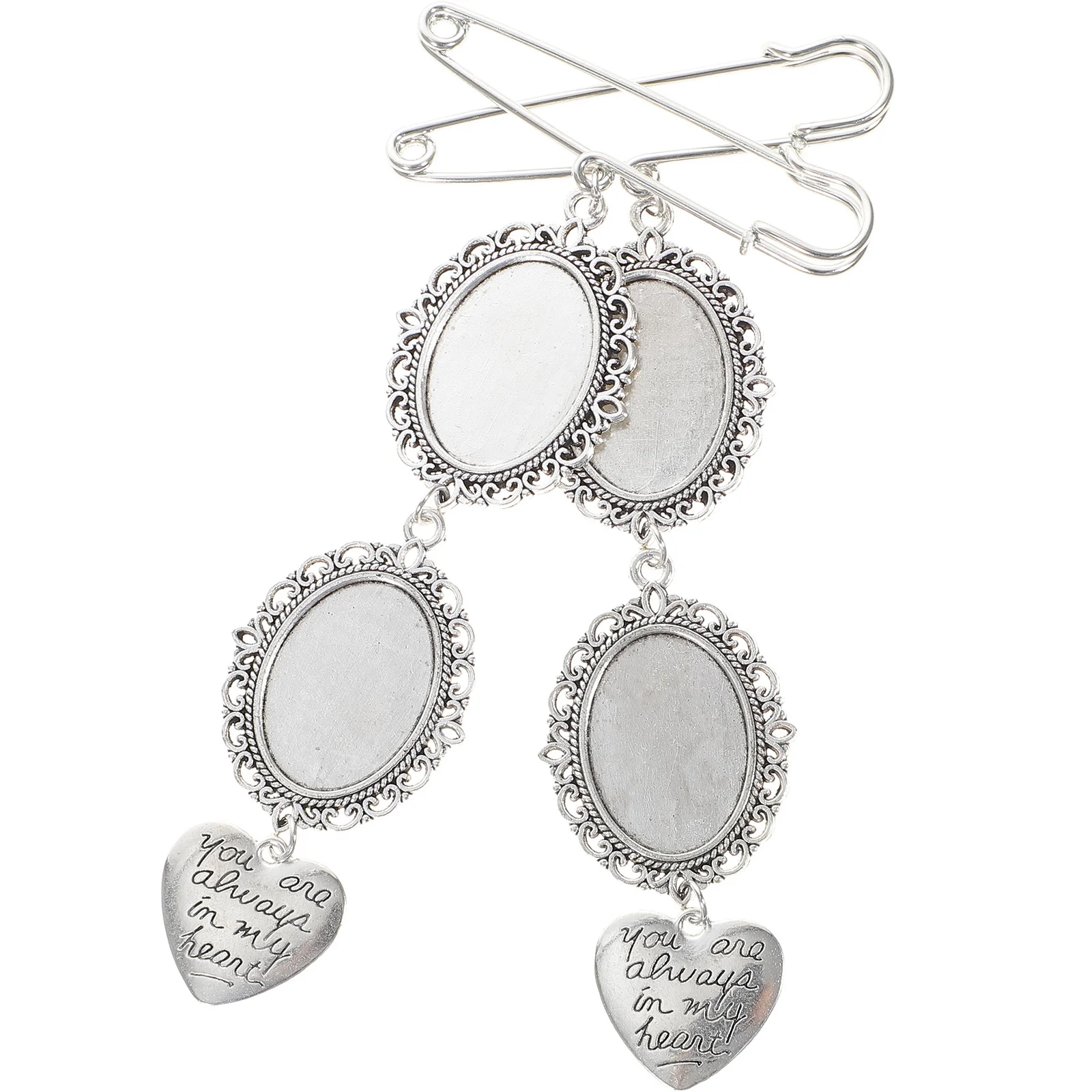 

2Pcs DIY Photo Frame Pendants Wedding Bouquet Charm Memorial Picture Charms Alloy Plastic Craft Keepsake Decor