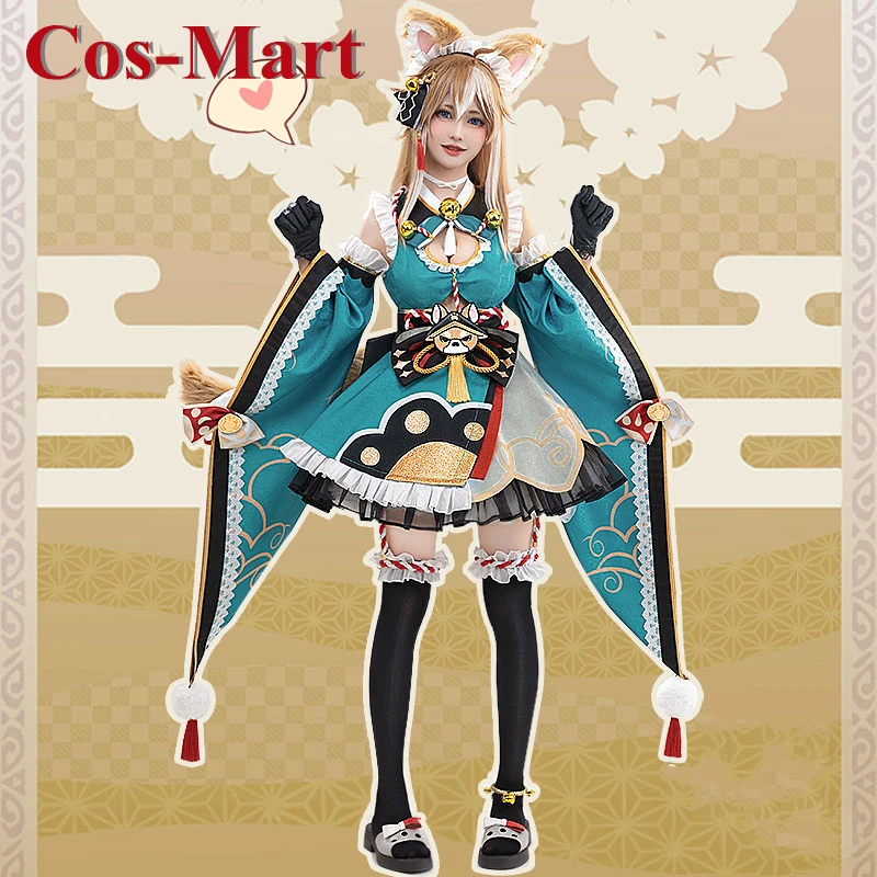 Cos-Mart Game Genshin Impact Gorou/Miss Sheena Cosplay Costume Lovely Sweet Kimono Uniforms Activity Party Role Play Clothing