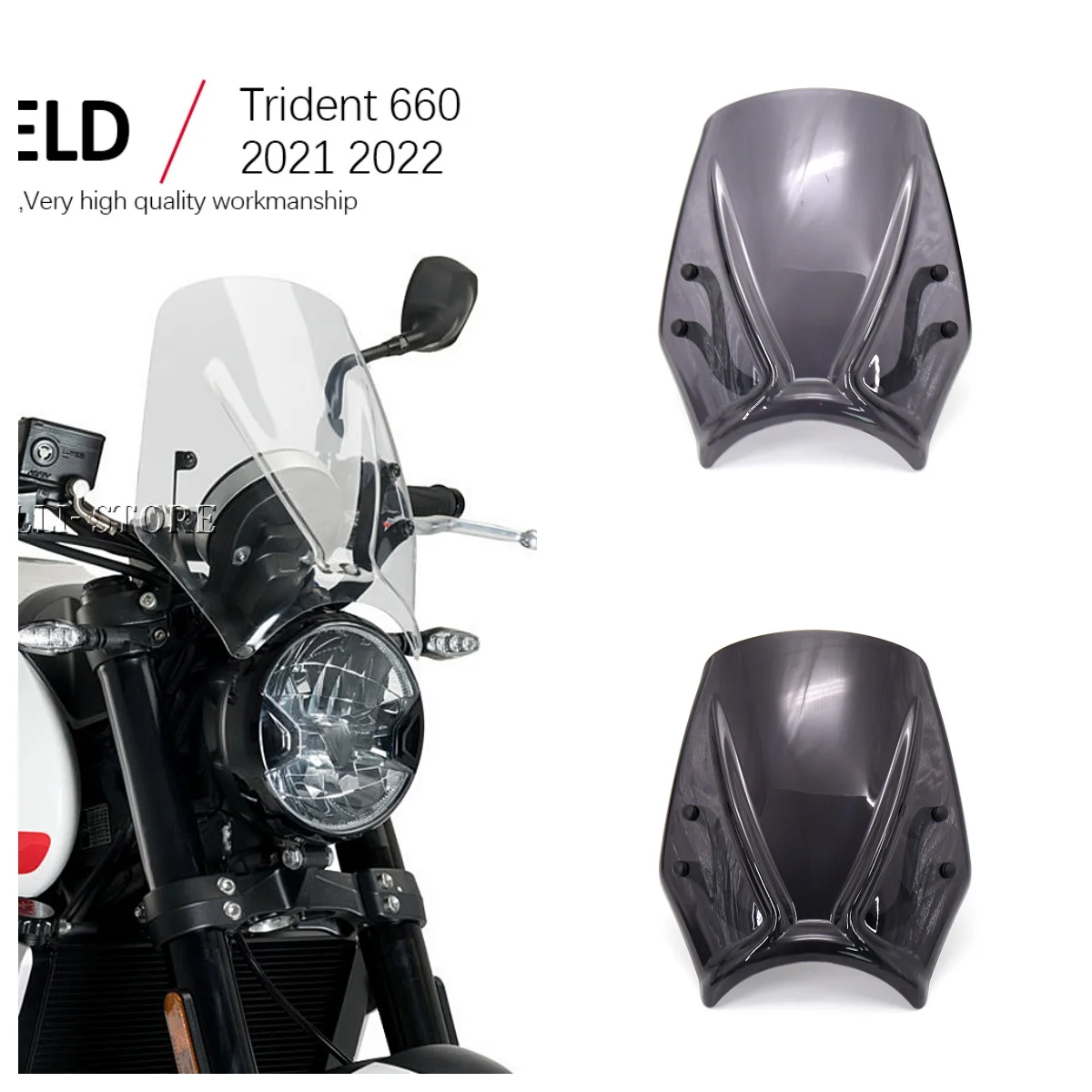 OTILLI Motorcycle Windshield For Triumph Trident 660 2021 2022 Acrylic Windscreen Wind Shield Deflector Motorcycle Accessories