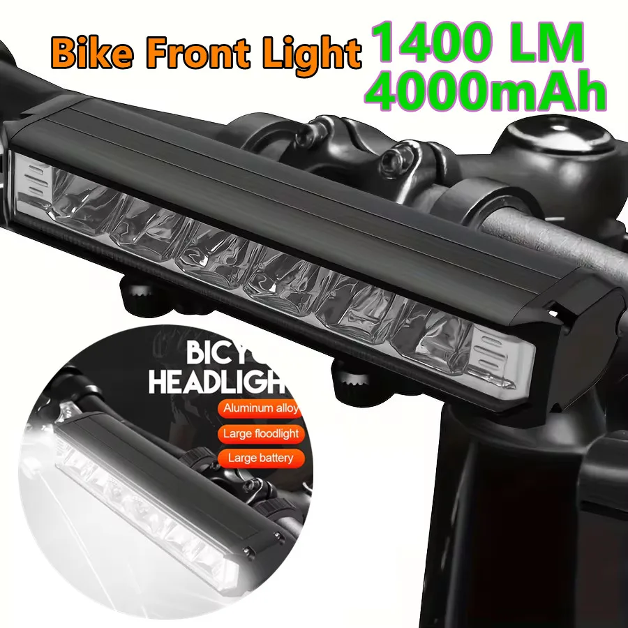 AliExpress NONE Bicycle Light Front Bike Light Waterproof 4000mAh 6LED Flashlight USB Charging MTB Road Cycling Lamp Accessories