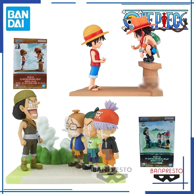 Bandai Banpresto Original Genuine Anime One Piece WCF Log Stories Luffy Usopp  Ace  Anime Action Figures Model Figure Toys