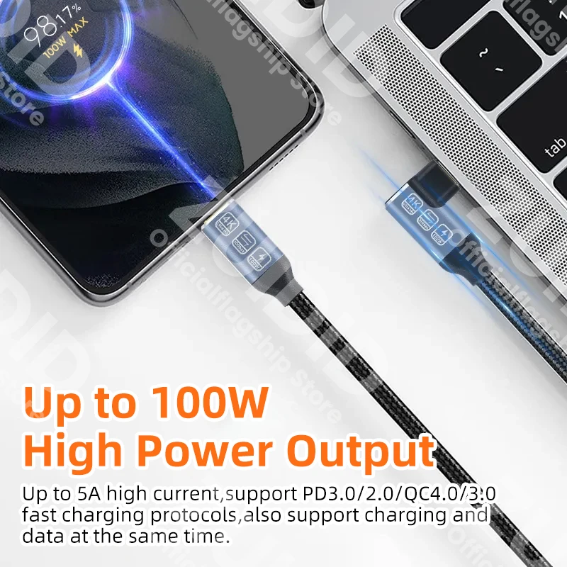 Elbow USB 3.2 20Gbps Type C to Type C ThunderBolt 3 Cable QC4.0 PD 100W 5A USB-C Cable Cord For MacBook Pro Samsung Xiaomi 2/3m