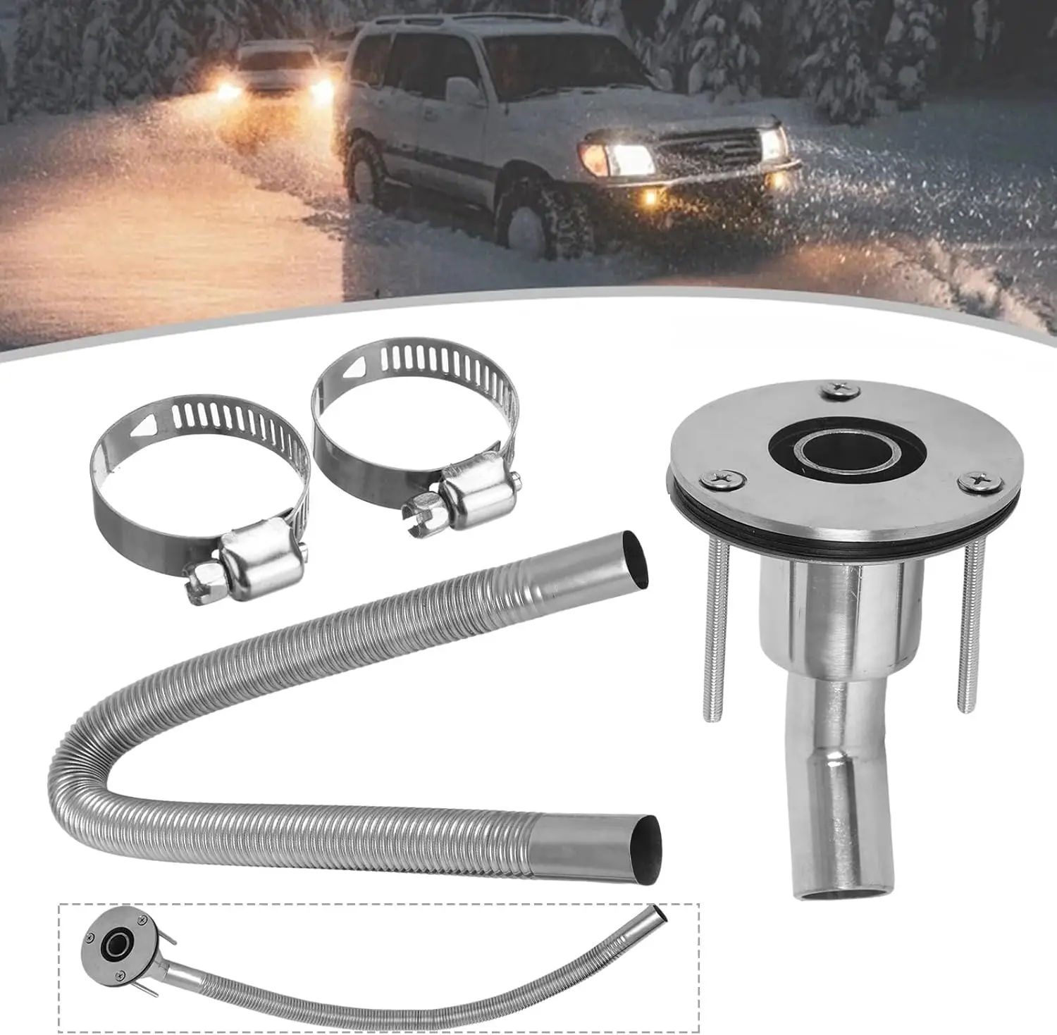 

Stainless Steel 316 Thru Hull Exhaust Kit 24mm Pipe + 24' Exhaust with 1' Fitting