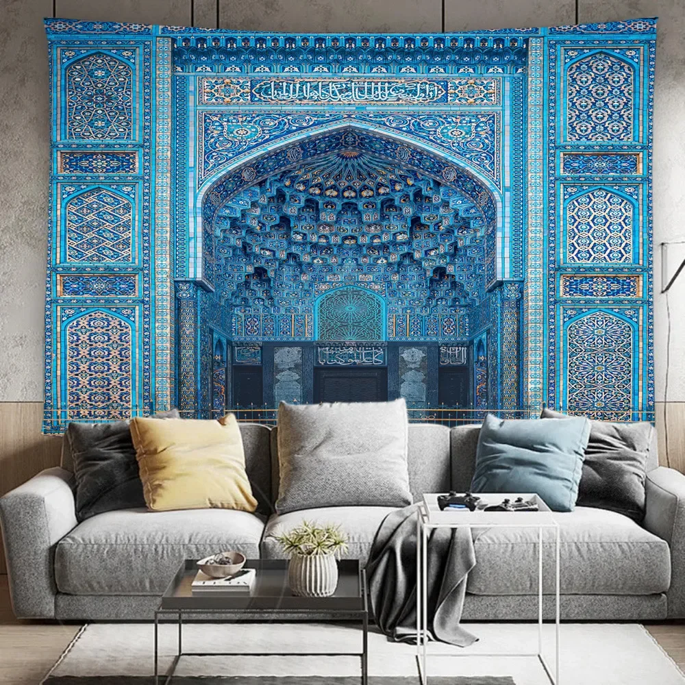 Moroccan Architectural Tapestry Wall Hanging Islamic Vintage Luxury Geometric European Bohemian Home Decor Tapestry Mural Screen