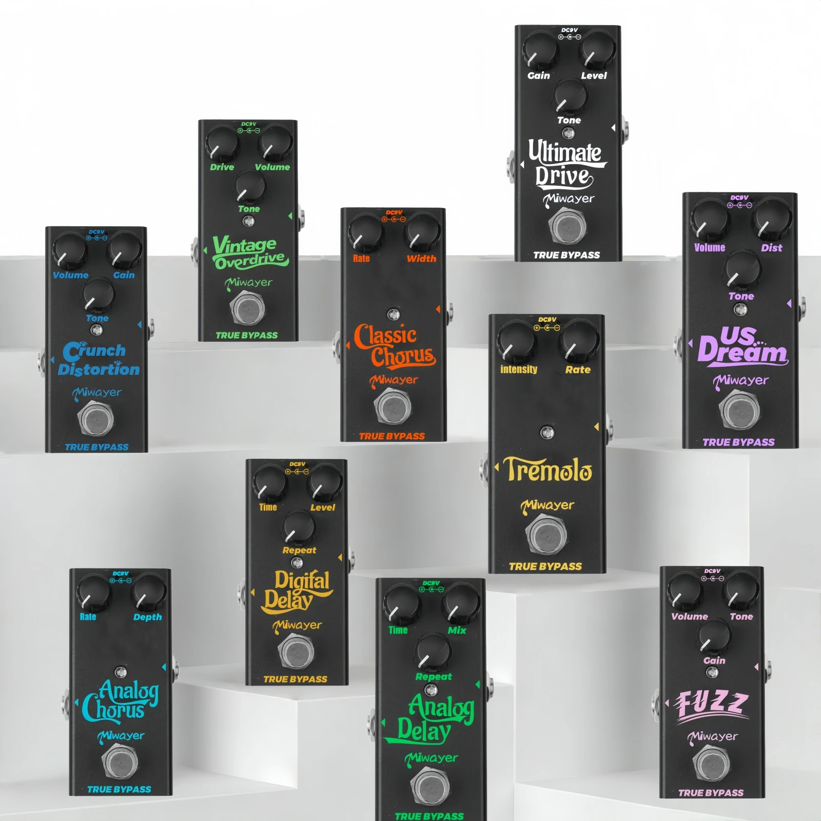 

Коллекция педалей эффектов для гитары Miwayer: Vintage/Classic/Crunch/Ultimate/Drive/Analog Delay/Tremolo/True Bypass/корпус из алюминиевого сплава