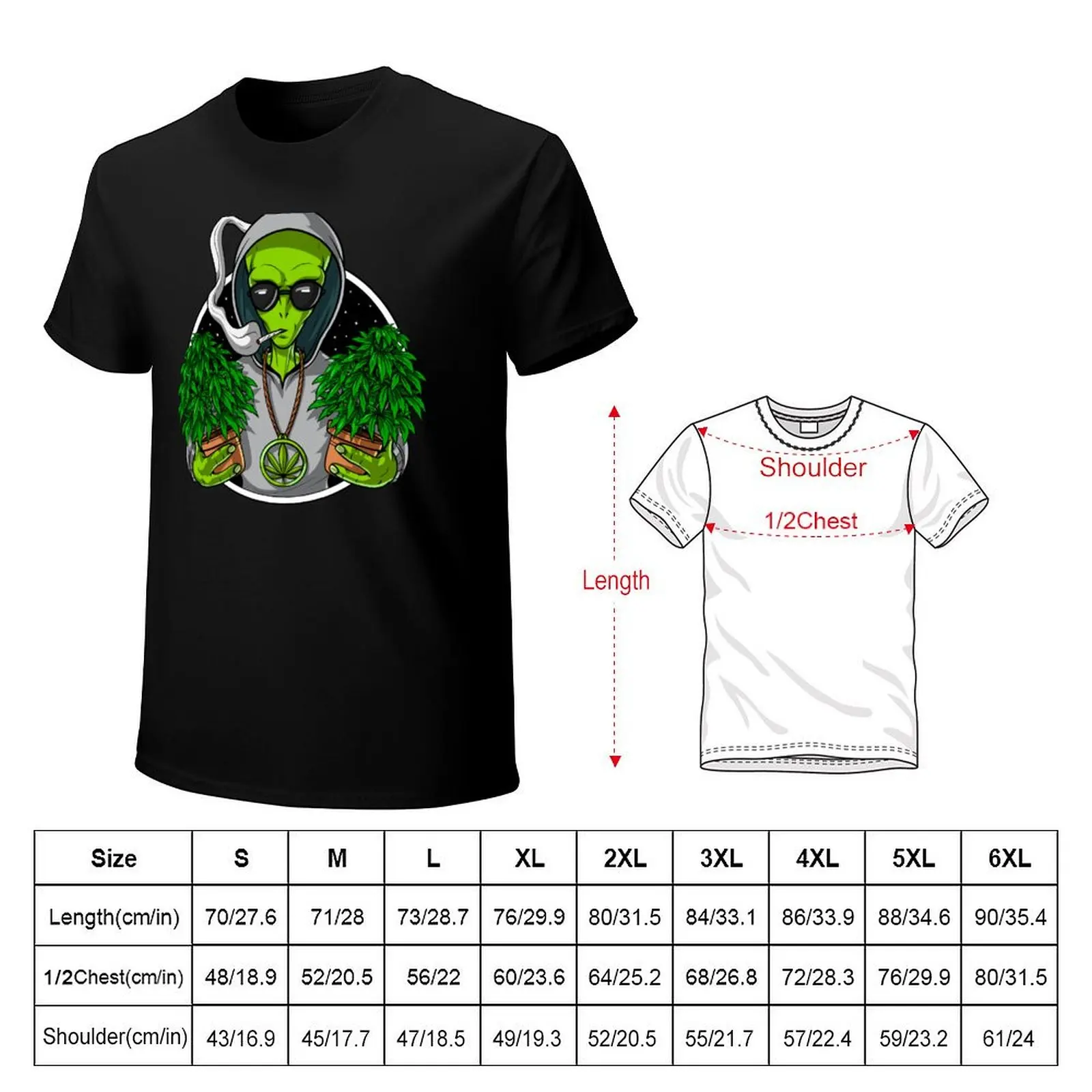 Alien Weed Stoner T-Shirt man t shirts graphic T-Shirt