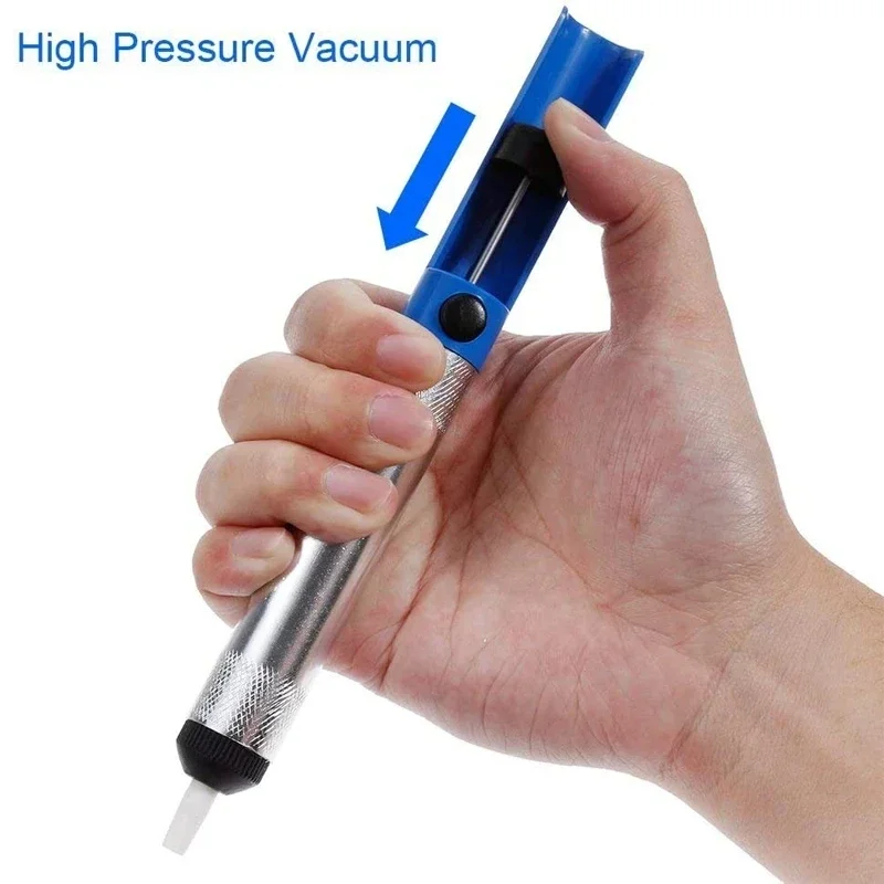 

Blue Aluminum Metal Desoldering Pump Suction Tin Sucker Pen Removal Vacuum Soldering Iron Desolder Hand Welding Tools