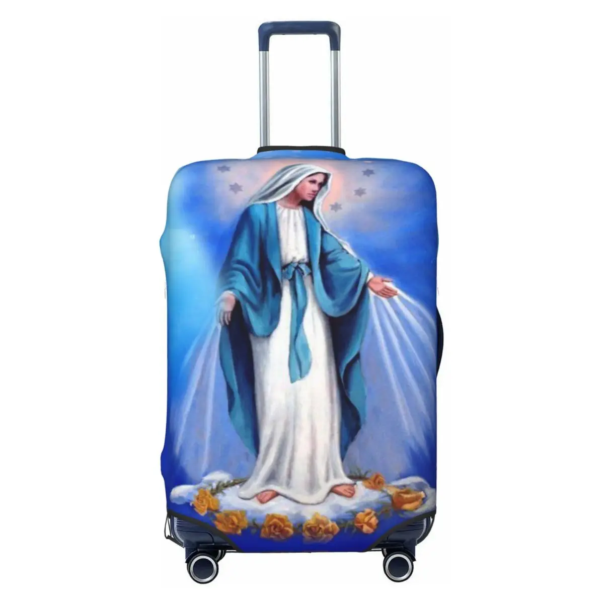 

Изготовленный на заказ католический чехол для багажа Девы Марии, эластичный дорожный чемодан Богоматери Фатимы, защитные чехлы, костюм для 18-32 дюймов