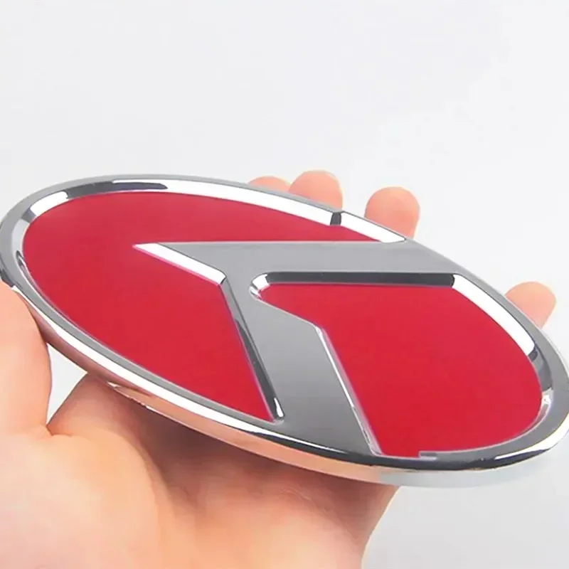 1pcs x 3D ABS K Logo Car Front Hood Rear Trunk Logo Emblem Badge Stickers for Kia Sportage Sorento Optima Forte Rio Stinger K5