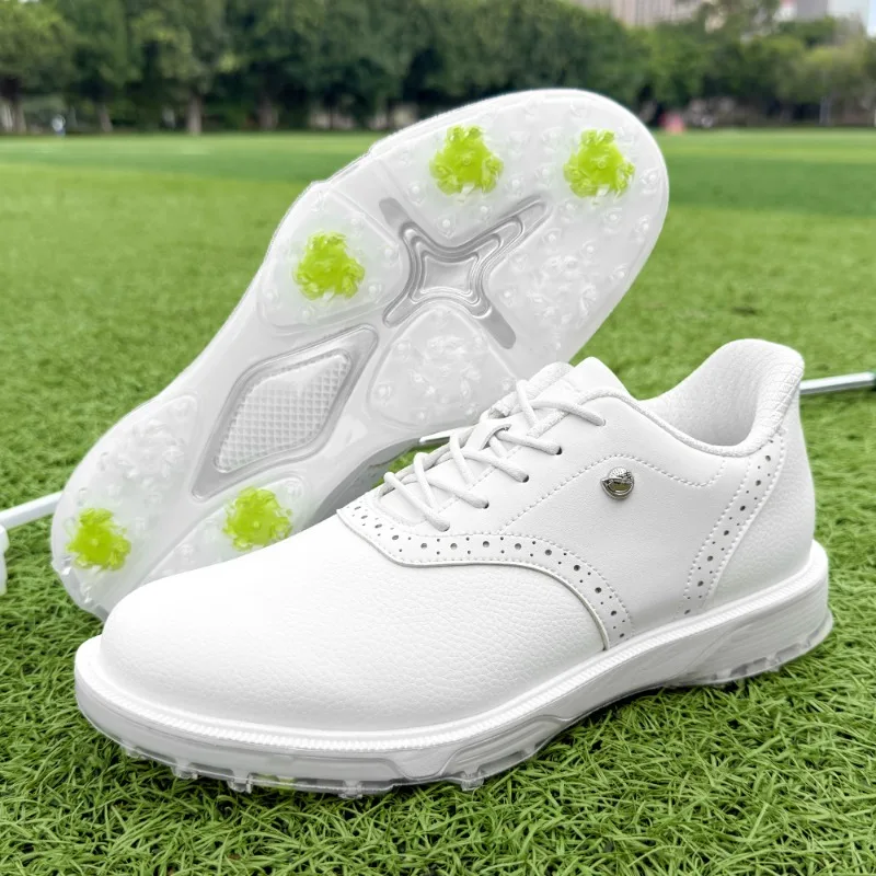 

New Golf Shoes for Men Genuine Leather Golf Training Mens Black White Athletic Shoes Man Brand Golf Sneakers Man 39-49
