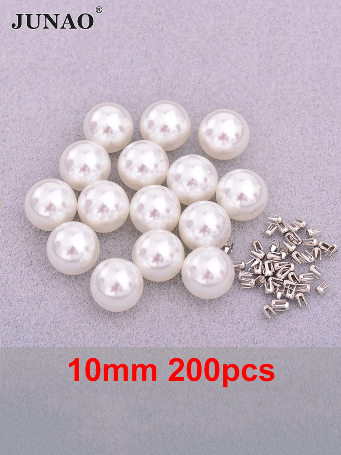 JUNAO 4 5 6 8 10 12mm White Pearl Hand Press Tools No Hole Round Beads Fixing Setting Machine For DIY Crafts Decoration