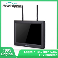 Hawkeye Little Pilot Captain X 10.2 inch 1024x600 LED 96 Channel 4.9G 5.8G 6G / 1.2G FPV Monitor Dual Receiver with HDMI DVR