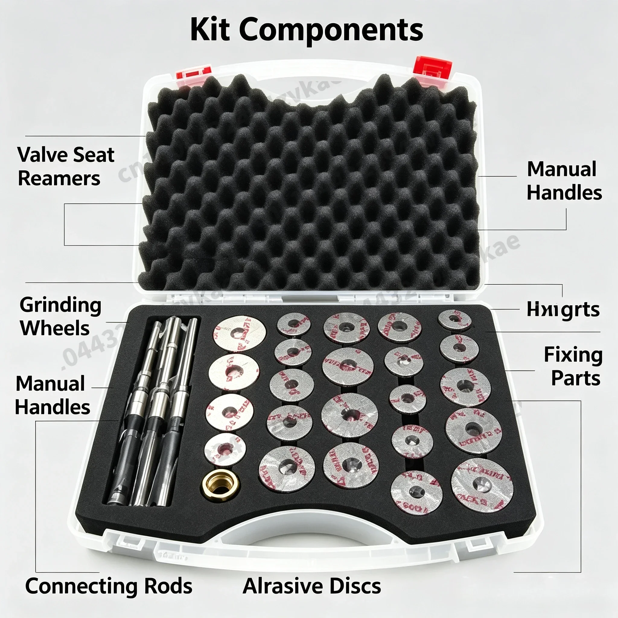 Car Mini Engine Valve Seat Repair Complete Set, Carbide Valve Seat Reamer Grinding Wheel Manual Cutting Grinding Tool Kit