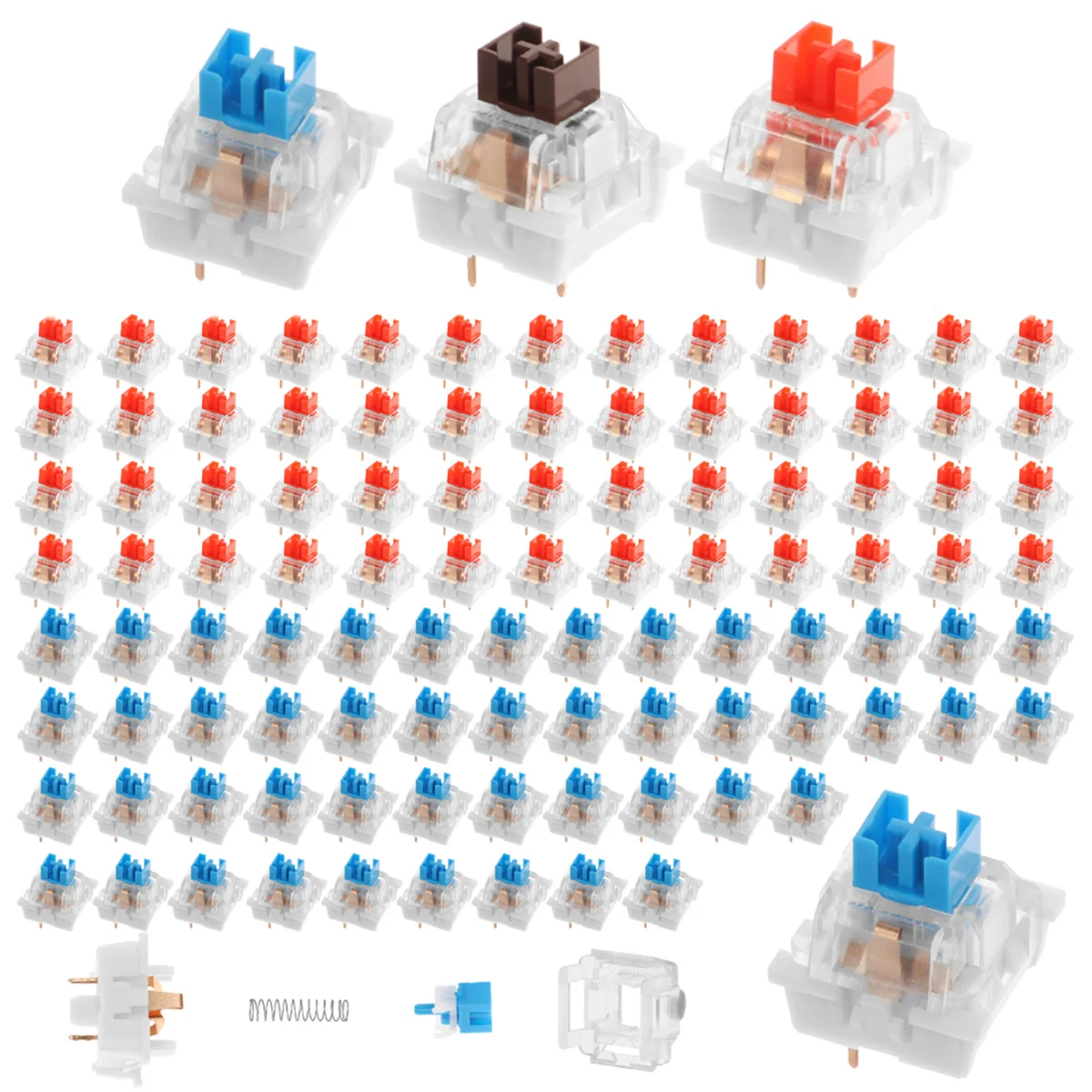 

150PCS Switch Mechanical Keyboard Switch 3Pin Clicky Linear Tactile Silent Switches RGB LED SMD Gaming Compatible With MX Switch
