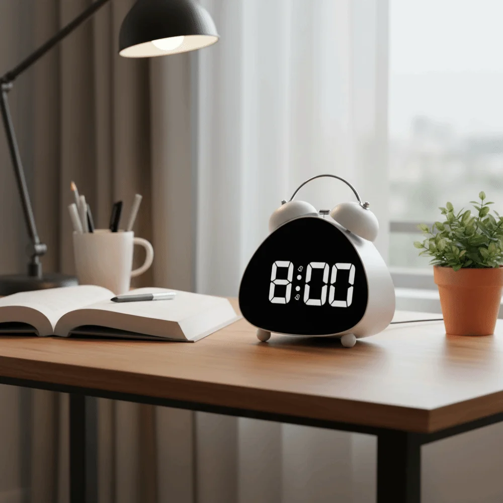 

LED Electronic Display LED Clock Mechanical Ringing Vintage Digital Alarm Clock Plastic Super Loud Sound Smart Alarm Clock