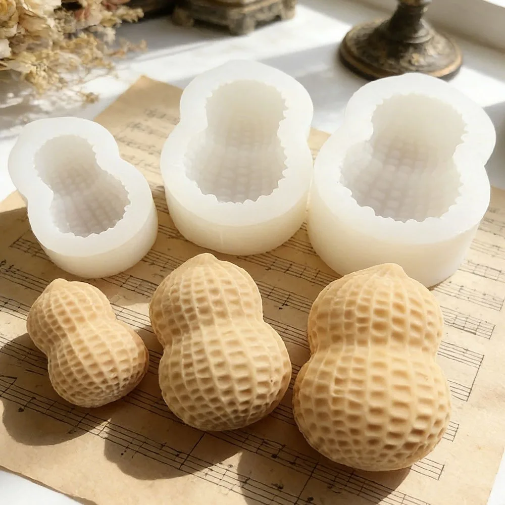 3D Multi Size Peanut Candle Silicone Mold Gourd Plant Resin Plaster Craft Making Tool DIY Birthday Party Decor Lucky Favor Gift