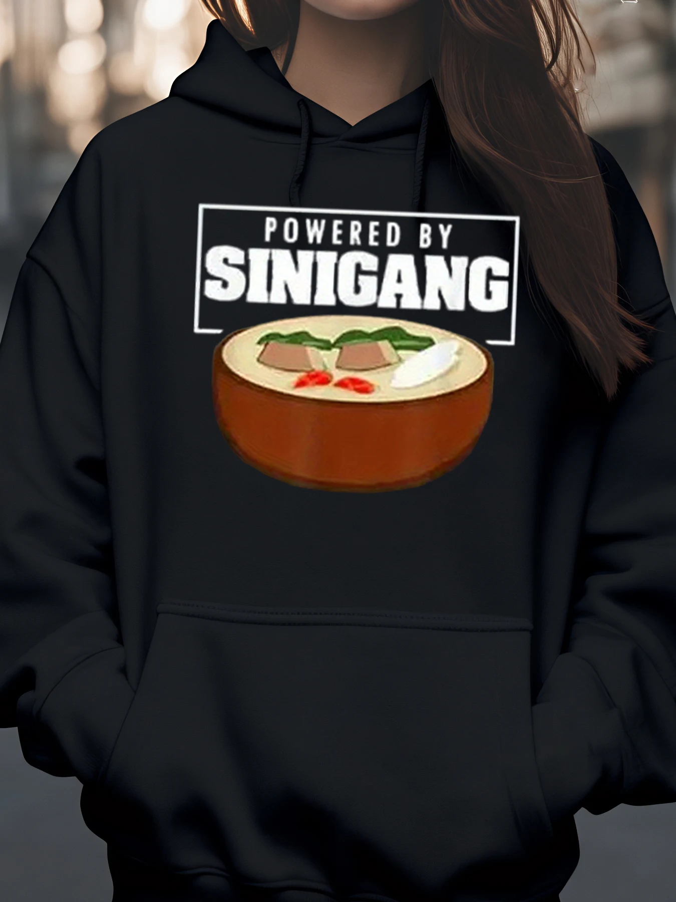 سترة بغطاء للرأس مطبوعة على شكل حساء Sinigang، ملابس كاجوال للطعام الفلبيني للنساء والرجال