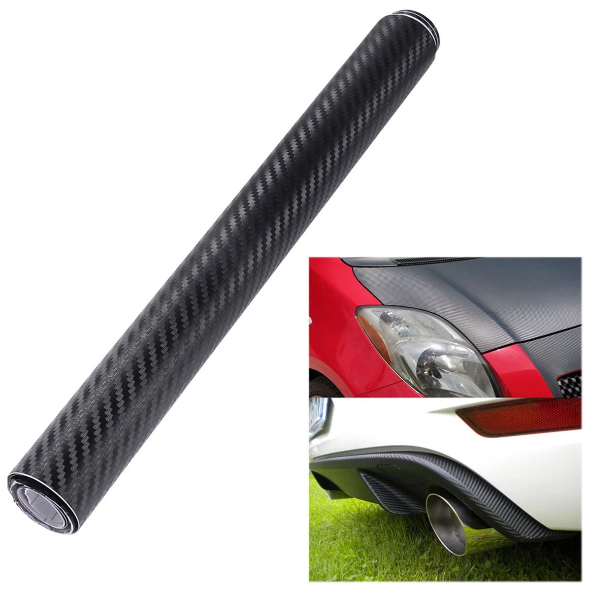 

3 Fiber Tape Sticker Cars Auto Decal Applique Wrap Black New Driver for