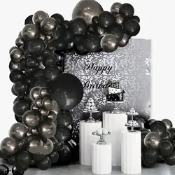 A Set of Black Theme Birthday Party Balloon Decorations