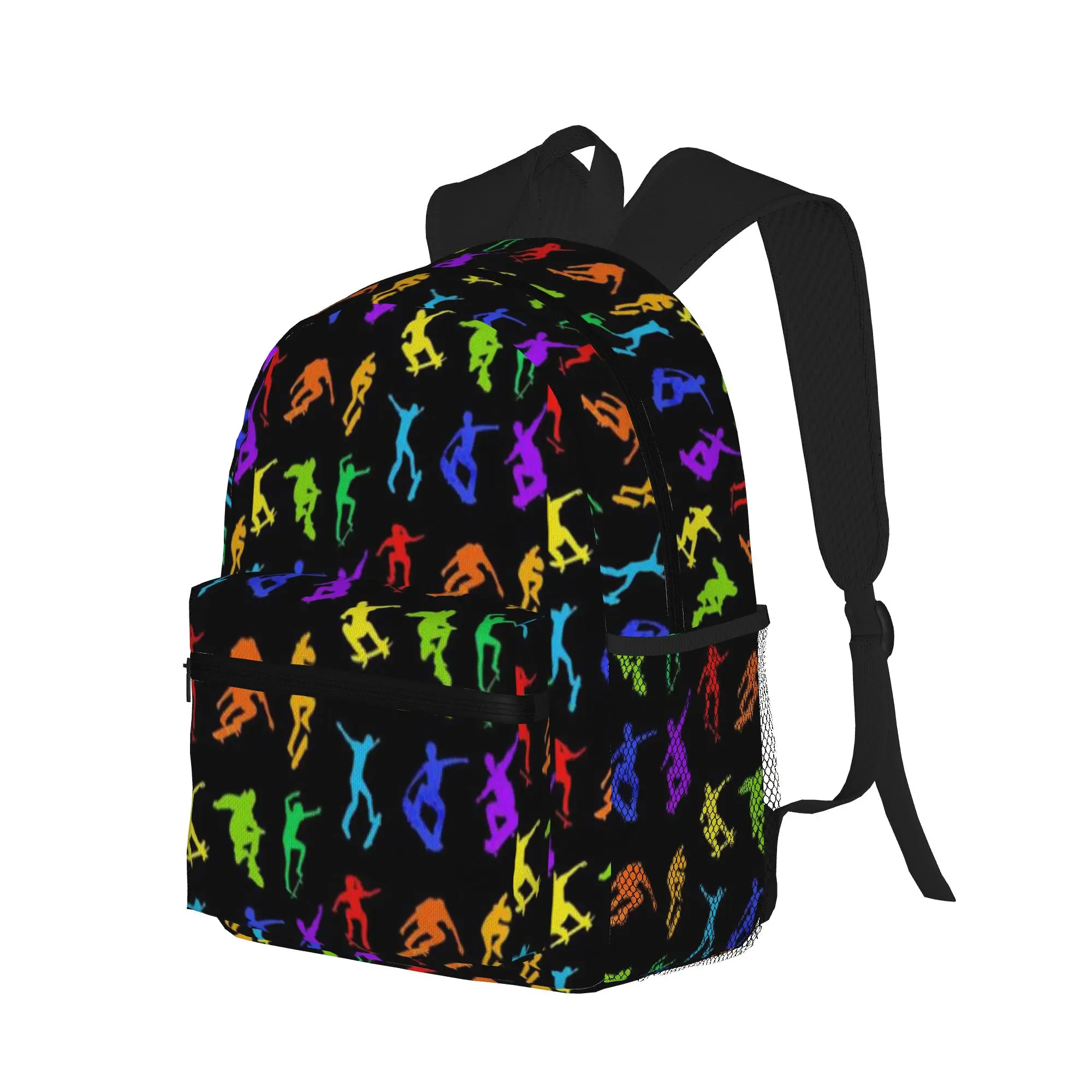 Skateboarding Retro Multicolor Art  Casual Backpack for Students and Adults Backpacks