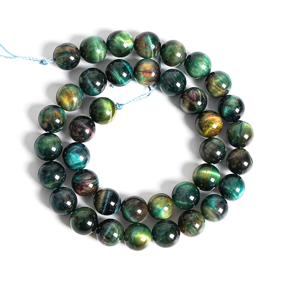 

Natural Stone Beads Charm Tiger Eye Beads Aqua Green Blue Loose Spacer Bead for Jewelry Making DIY Bracelet Necklace Accessories