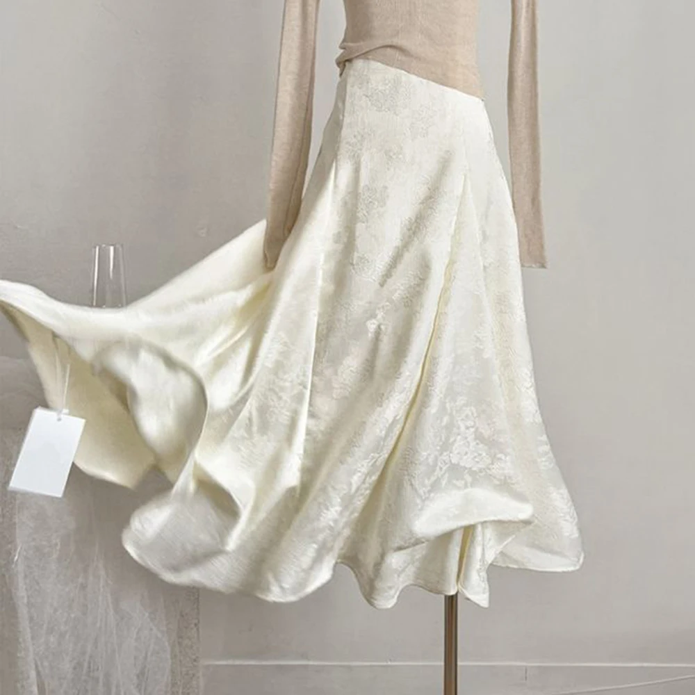 

French elegant national style jacquard skirt women's autumn and winter new Korean versatile and thin casual dress