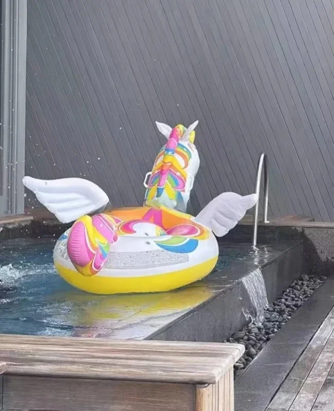 6 Person Inflatable Unicorn Sea Lake Pool Float Water Toy Giant Unicorn Inflatable Floating Bed for Water Party