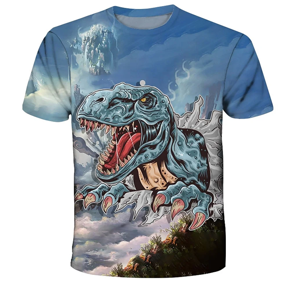 Dinosaurier Cartoon 3d Gedruckt Lustige T Shirt Kinder Jungen Mädchen Casual T-Shirts Kinder Geburtstag Geschenk T-shirts Baby Kleidung Sommer