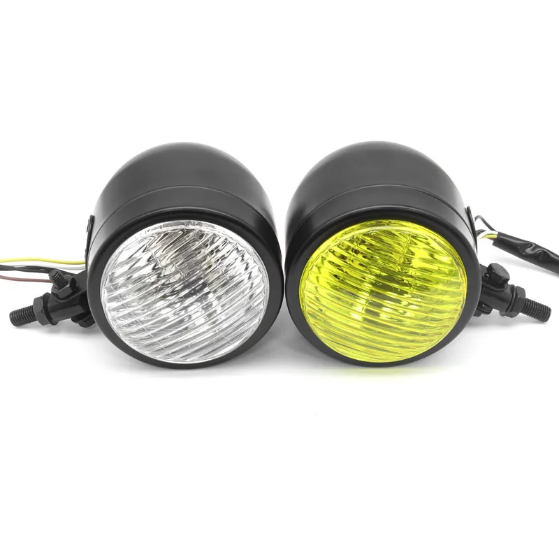 

4PCS motorcycle modification, suitable for Harley cruise prince car retro modification metal headlight headlight assembly