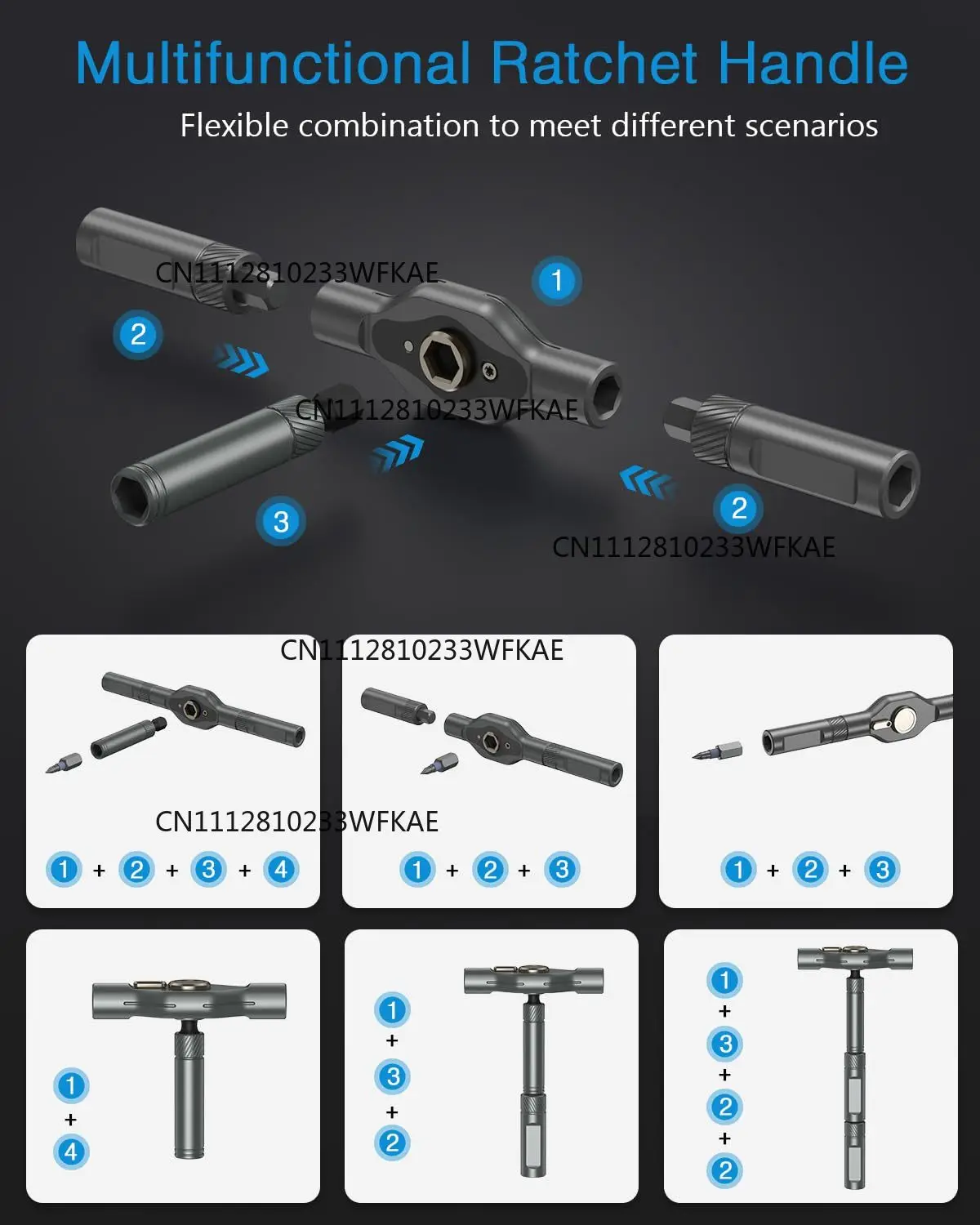 42 in 1 Ratchet Screwdriver Set 40 Multi-Function Bits with Ratchet T-Handle Suitable for Tool Bicycle and Electronics Repair
