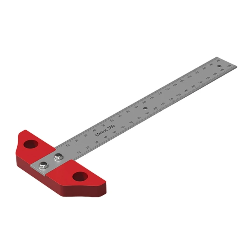 

Y1UD 8inch/200mm Double Side Scale Measuring Ruler Scribing Ruler Carpenter Woodworking Tool T Square Ruler Measurement Ruler