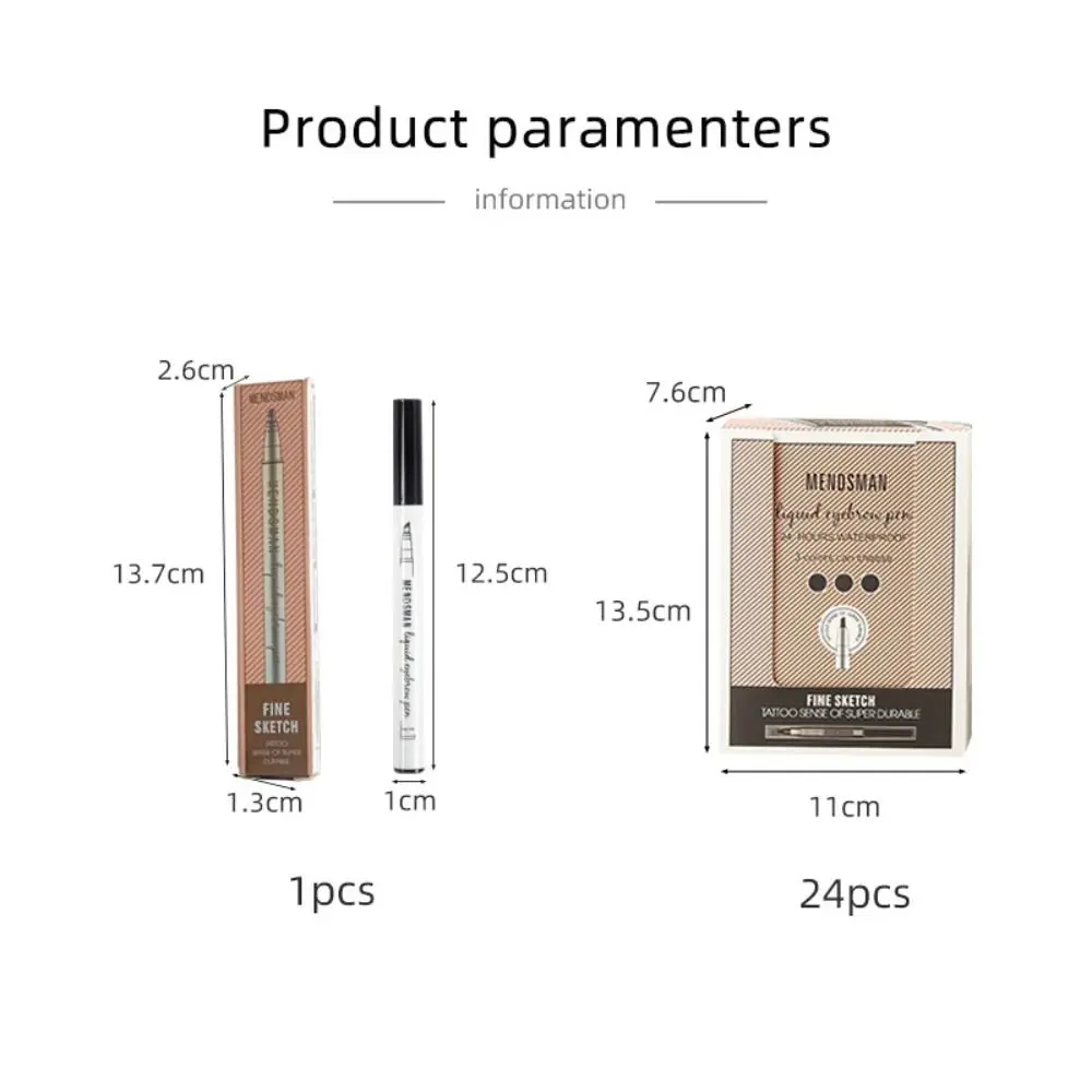 Waterproof 4 Points Eyebrow Pencil Non-smudge Quick Dry Four Fork Tip Liquid Eyebrow Pen Ultra-fine Black Brown