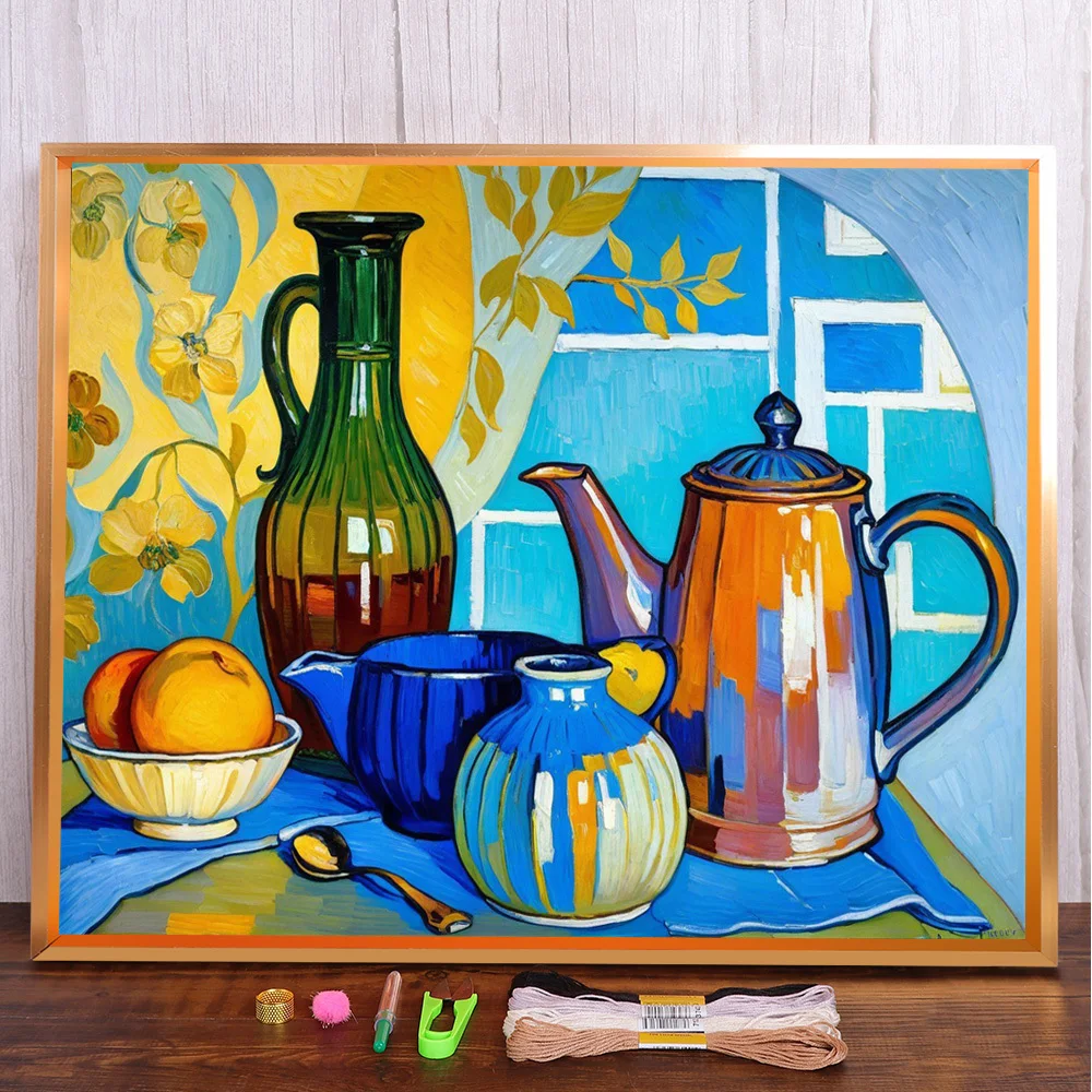 

Scenery Still Life Printed Fabric Cross Stitch Patterns Embroidery Sewing Handiwork Handmade Painting Gift Counted Different