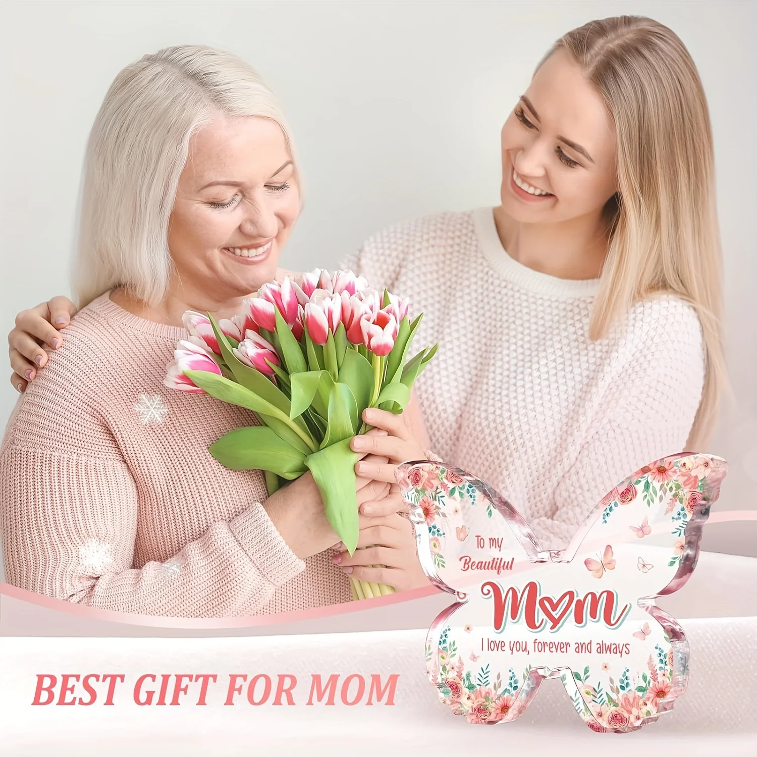 Gifts for Mom, Unique Mom Birthday Gifts - Butterfly Acrylic Plaque Decor - Mothers Day Christmas Valentines Day Gift for Mom view 6