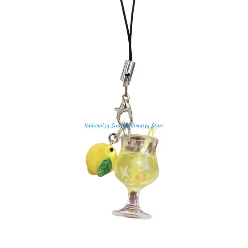 573B Fruit Keychain Lemon/Apples/Blueberry Beaded Designs Accessories for Girls Women