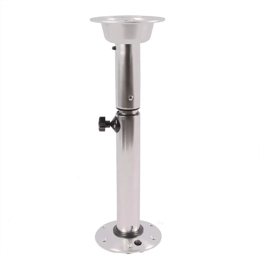 3-Stage Adjustable Boat Table with Telescopic Pedestal Base – Marine Grade ABS Top & Aluminum Stand for Yacht, Pontoon & RV