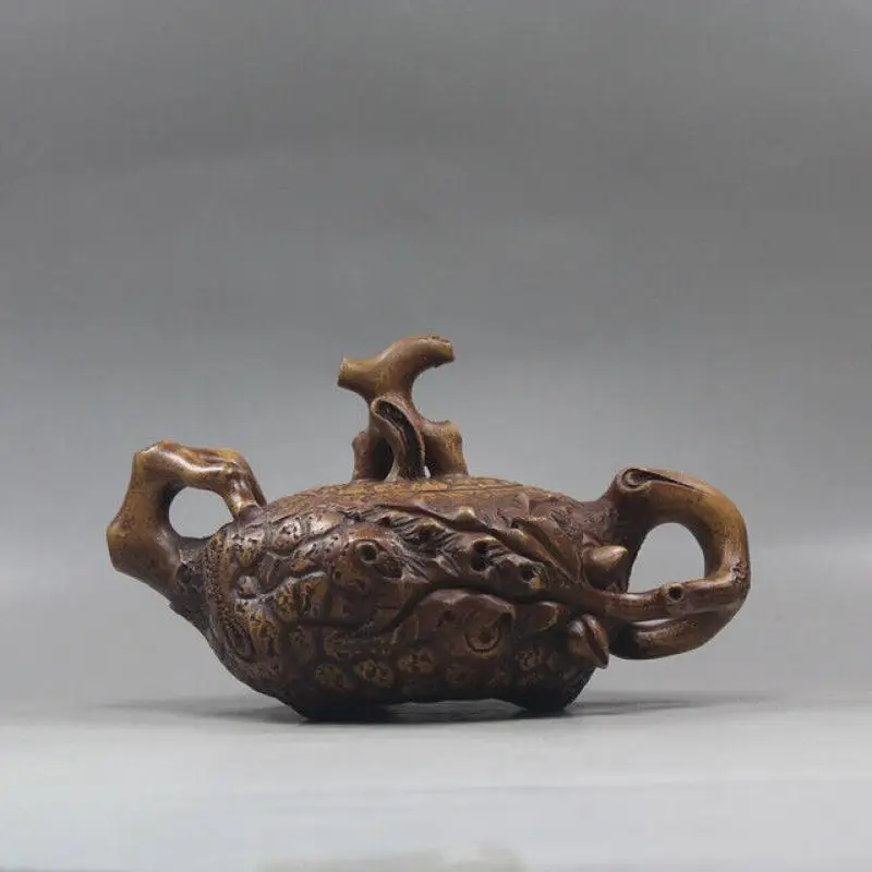 

Chinese Yixing Zisha Pottery Old Duan Clay Handmade Peach Tree Stump Teapot
