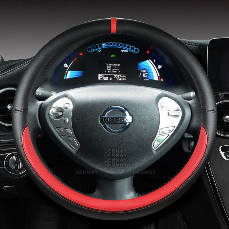 for Nissan Leaf ZE0/AZE0 ZE1 2010~2023 PU Leather Car Steering Wheel Cover High Quality Fast Shipping Auto Accessories