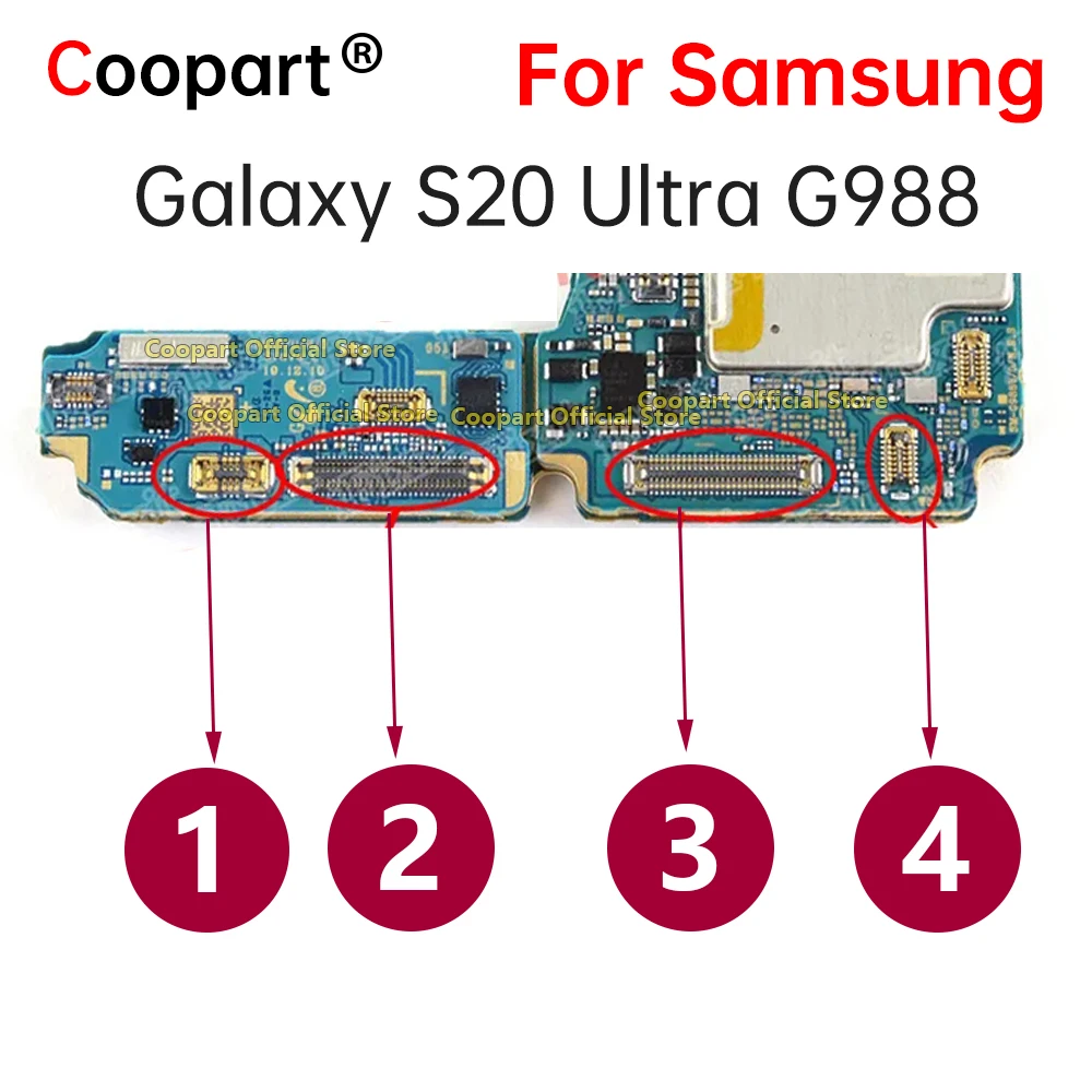 2pcs For Samsung Galaxy S20 Ultra G988 LCD FPC Plug Main Board PCB Connector mainboard flex connector USB board battery plug